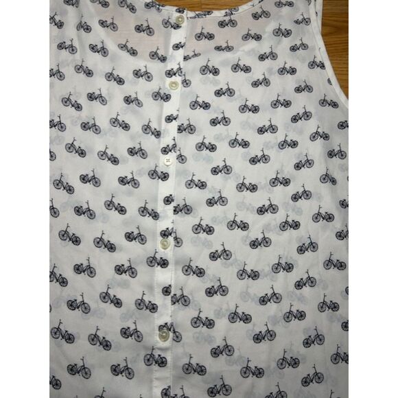 Loft - XXL - Bicycle print - sheer button up back tank - Picture 3 of 5